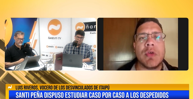 Peña dispuso estudiar caso por caso a los despedidos de Itaipú 

Conversamos con el vocero de desvinculados de Itaipú, Luis Riveros 

#ZonaFranca #1020AM 
<a href="/PaloRubin/">Palo</a> <a href="/VelazquezGVS/">Gustavo Velazquez💙</a> <a href="/oscar_gonza2/">Oscar Gonzalez</a>
