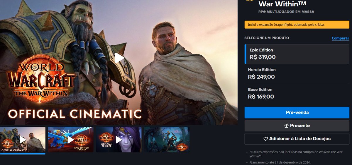 dimerostv's tweet photo. World Of Warcraft
WORLDSOUL - SAGA
E o dinheiro?! 💸
#WorldOfWarcraft #WorldSoul #TheWarWithin #Blizzard https://t.co/jcOskwT6rk