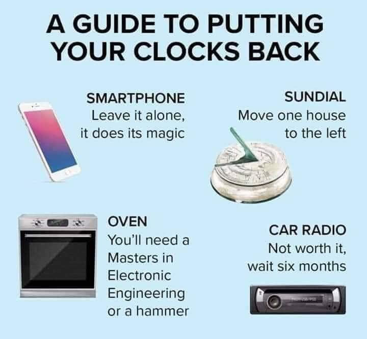 Don't forget to "fall back" this weekend! Clocks go back one hour, Sunday, Nov. 5 at 2 a.m., as daylight saving time ends.⏰

Have a great weekend!
