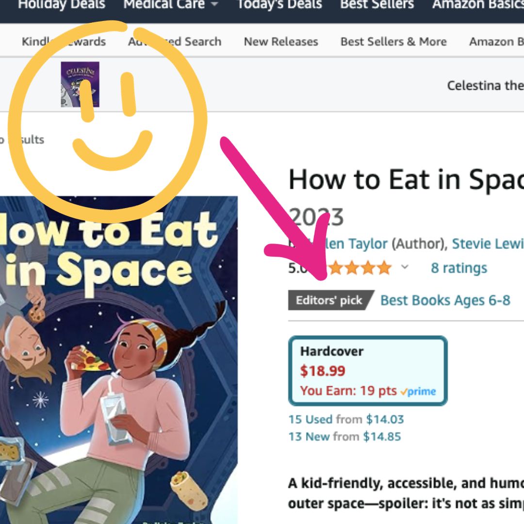 heyhelentaylor's tweet image. Happy day! HOW TO EAT IN SPACE is an Amazon Editor&apos;s Pick for November. You can check out the whole list here: tinyurl.com/yckw3jpz #howtoeatinspace #booklaunch #booklover #bookworm #newbook #childrensbook #picturebook
