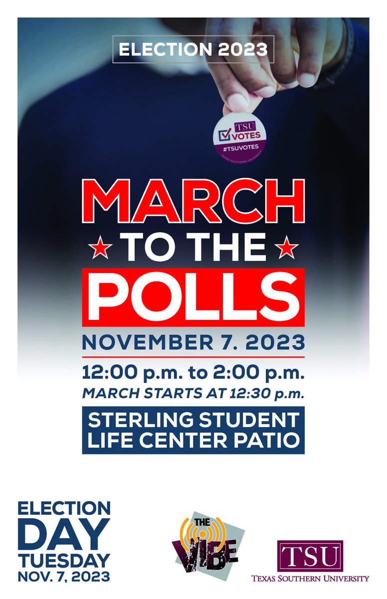 TexasSouthern's tweet photo. Early voting ends today. We're not stopping here. Our students are marching to the polls Tuesday! Tigers, join us from 12-2 on Election Day! #TSUProud #TSUVotes https://t.co/KrQVfRF0PR