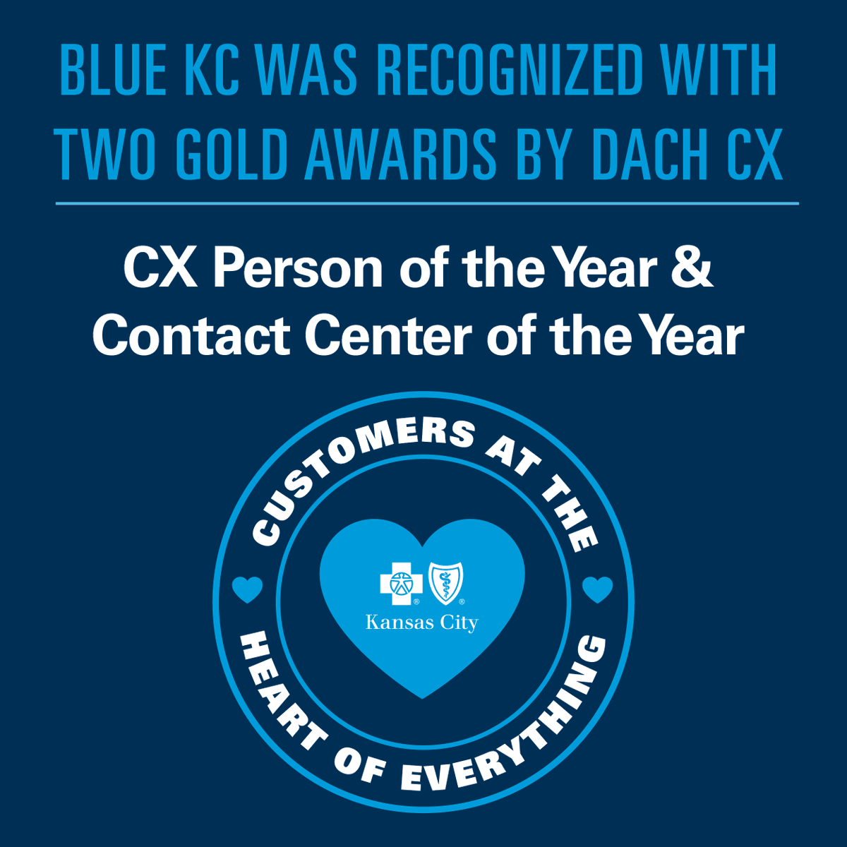 You are at the center of everything we do. We’re proud to prove that once again with two new recognitions for excellence in customer experience. Thank you, DACH CX Awards and OmniTouch International for these honors! More info: bluekc.com/press-release/…