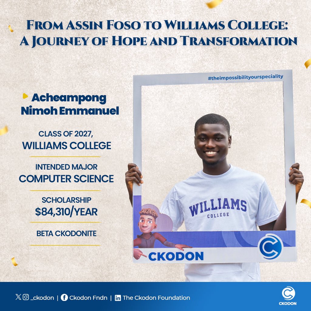 #TheCkodonFoundation
This is a ground breaking achievement  by #TheCkodonFoundation
Kindly donate through this link 

Mobile money number 
0554042655
Standford Peprah Boateng
