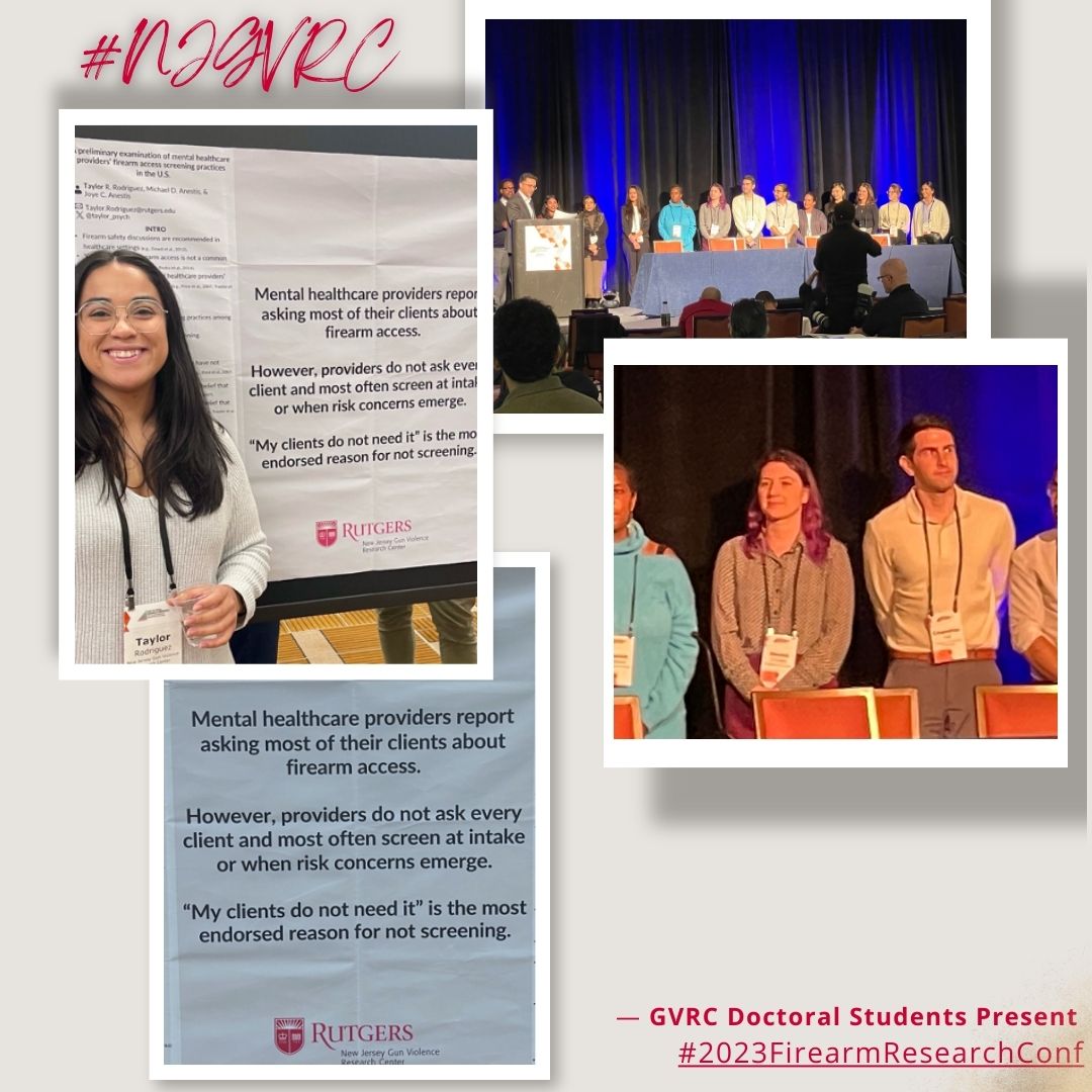 #NJGVRC doc students Taylor Rodriguez and Devon Ziminski are doing amazing things at this year's #2023FirearmResearchConf 
Check out Taylor's poster presentation and great job to Devon for winning this year's innovation award at the conference!
@sci_simplified
@RutgersResearch