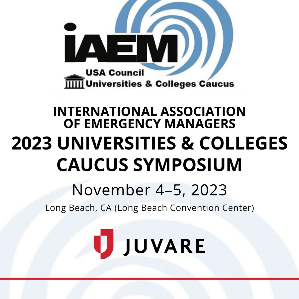 juvarecorp's tweet photo. #TeamJuvare is honored to be the technical sponsor for the @IAEM 2023 Universities & Colleges Caucus Symposium! #WebEOC #IAEM #IAEM23 #emergencymanagement https://t.co/dHtkY7cdmH