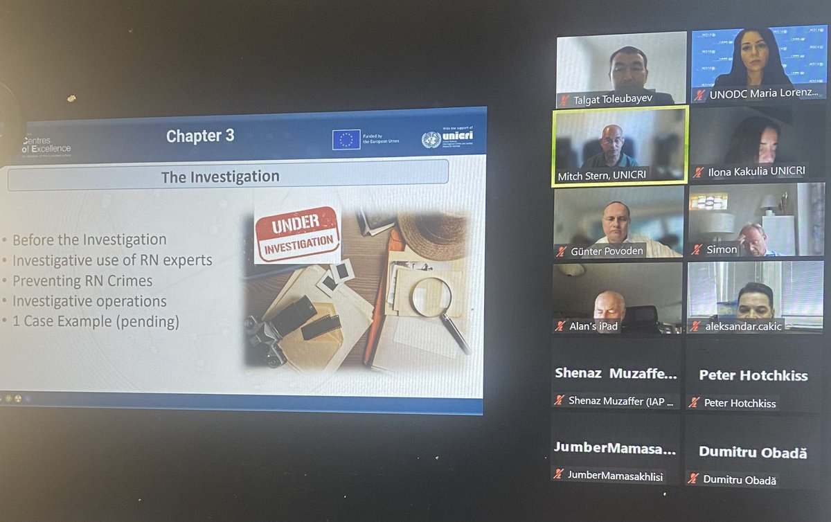 LorenzoSobrado's tweet photo. Participated today in the final review of the #Prosecutor ‘s Guide to #Radiological and #Nuclear #Crimes, a great tool developed by @UNICRI in coordination with @iaeaorg, #IAP #ECJRC and @UNODC_TPB #CBRN team. We had the honor to draft Chapter 7. Thank you UNICRI &amp;the donor 🇪🇺 https://t.co/wosXAsKW2J