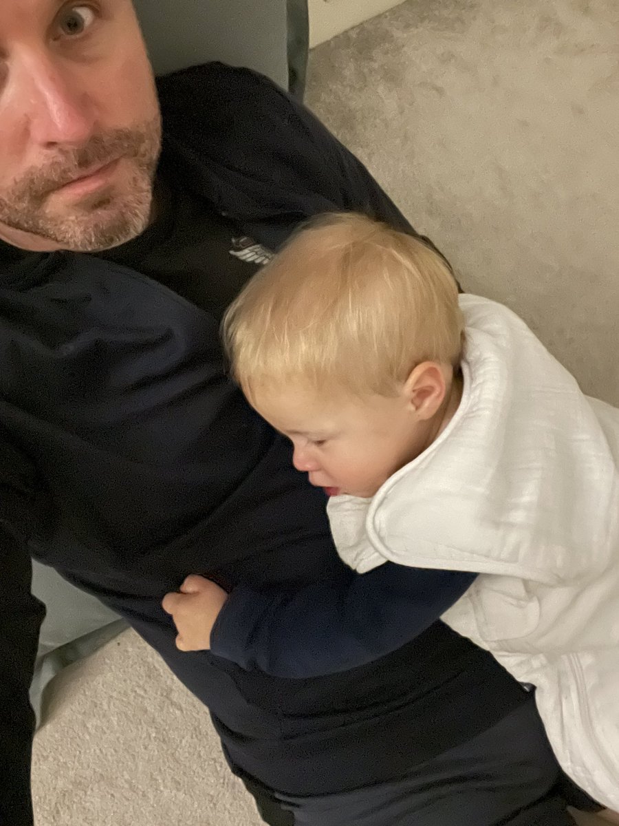 When all the teething little man wants is daddy cuddles…🥰
