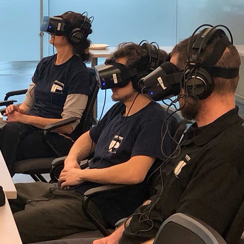 InterprintUSA's tweet photo. Interprint’s crew in Pittsfield are training to work safely in virtual reality so hazards can be avoided in actual reality! Topics include working at heights, razor blade use, working with chemicals and machine inspection. #interprint #pittsfield #intheberkshires https://t.co/gCM6itsfi9