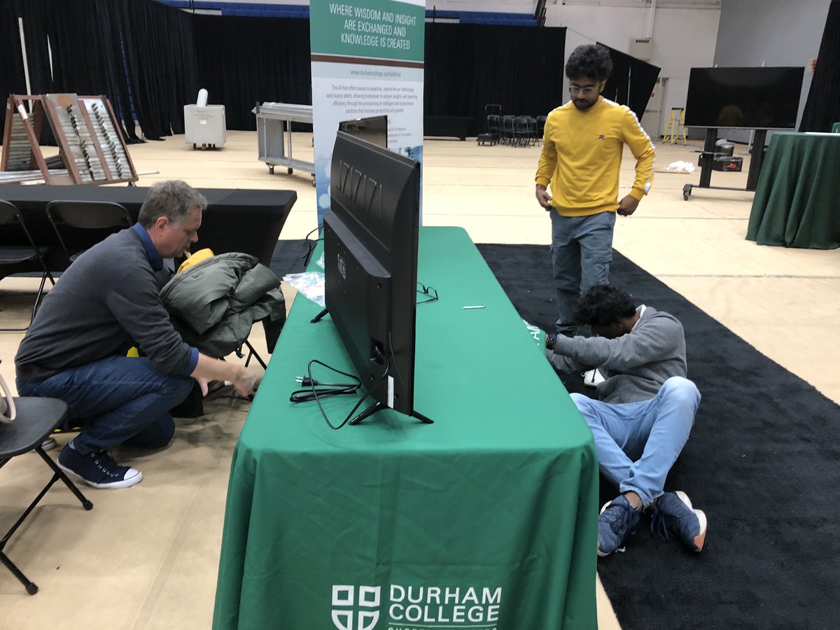 TyagiVibha's tweet photo. Getting ready for the DC open house tomorrow. Come visit us at the Research office booth @DC_ORSIE and learn about exciting student opportunities to work with industry at our research centres @TheAIHub , @DCCybersecurity and @DCMRCStudio. #dcopenhouse @durhamcollege https://t.co/o0X0HTJyn5