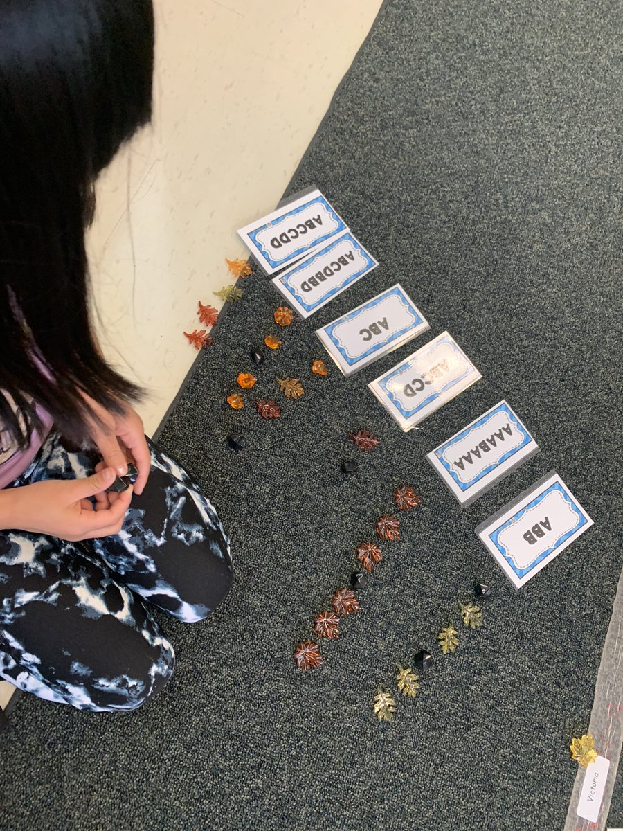 Merci à Mme Farrow-Peters for helping us finish pumpkin-themed math centres today! Students worked on graphing, 2D shapes, patterning, and counting using 10 frames.  <a href="/peters_df/">MmeFP</a>