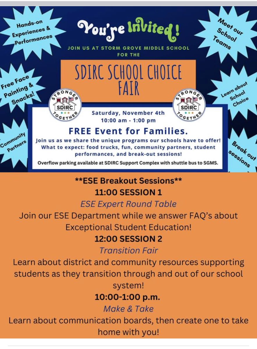We sure hope you consider stopping by! Storm Grove Middle School is the host site of the Indian River County school choice fair this Saturday. See you there!