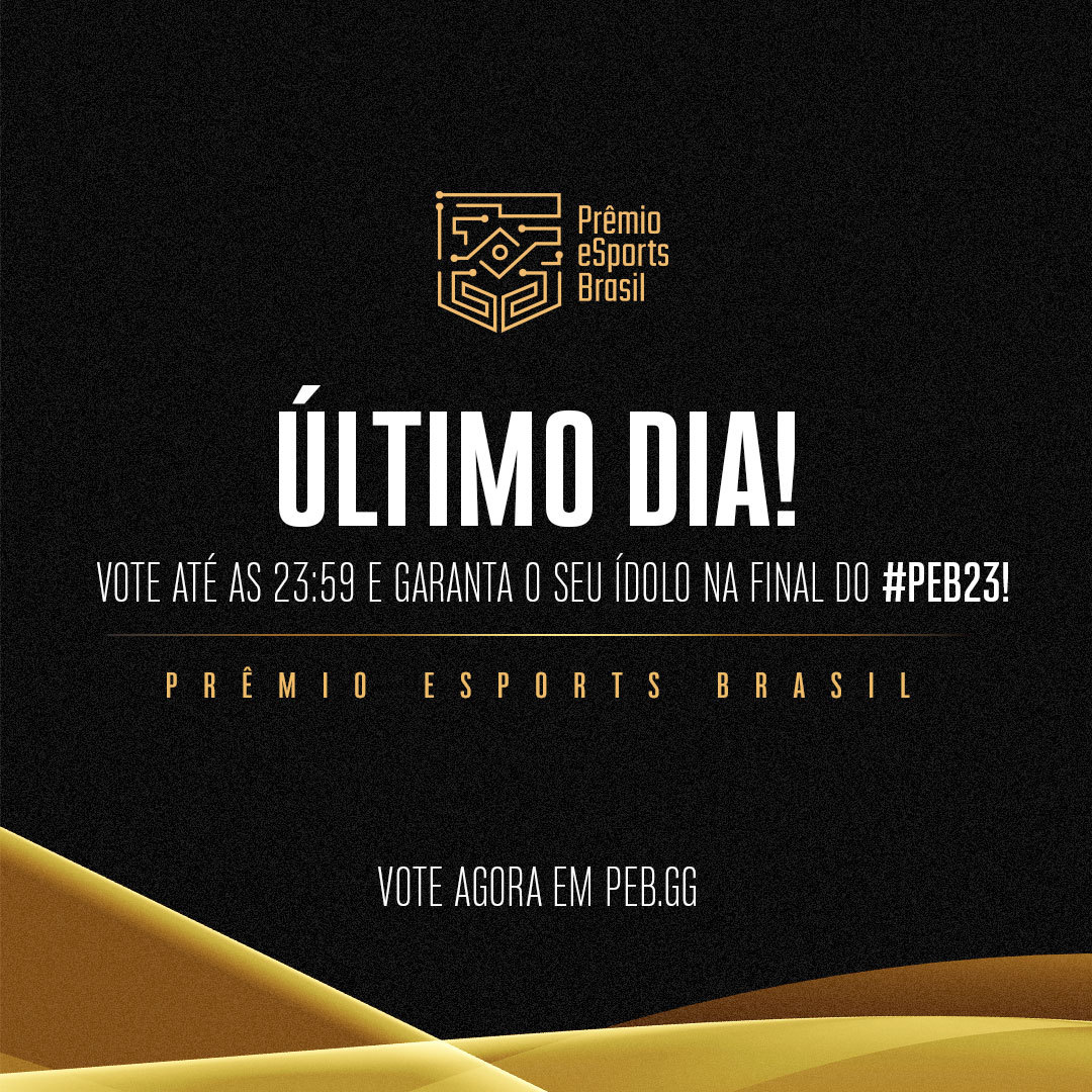 Se liga hein? As votações nos indicados do PeB 2023 vão só até hoje! Vote até as 23:59 e ajude os seus ídolos a chegar mais perto do troféu do Prêmio eSports Brasil.

Vote em peb.gg

#PeB23