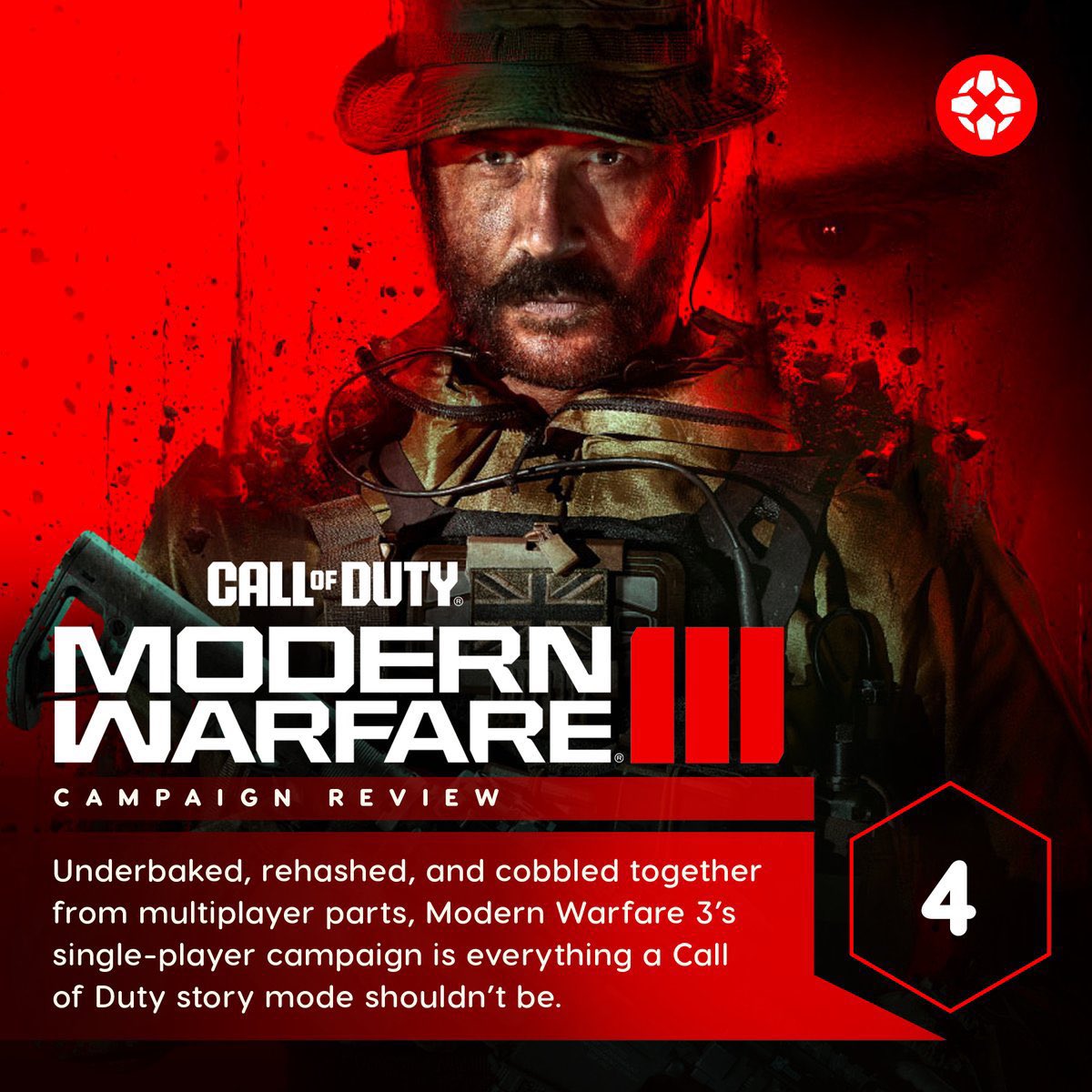 تقييم IGN لقصة مودرن وارفير 3 😱
الواضح انها كانت DLC لمودرن 2 
#MW3