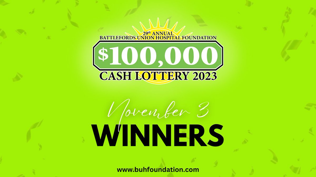 Congratulations to ALL of our WINNERS in this years' $100,000 Cash Lottery Draws!   A huge thank you to all those who supported us and our mission through the purchase of lottery tickets.

View the winners on our website here:
buhfoundation.com/fundraisers/_1…

#buhfoundation
#cashlottery