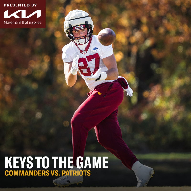 Commanders's tweet photo. Keys to getting a win in New England 🔑

@Kia | #HTTC