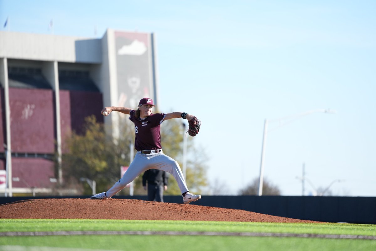 Freshman <a href="/ErdJosiah/">Josiah Erd</a> gives way to freshman Addison Stockham after 2.1 hitless, shutout innings for the Maroon team.

EKU Fall World Series - Game 2
Maroon 2, Black 0 (B3rd)