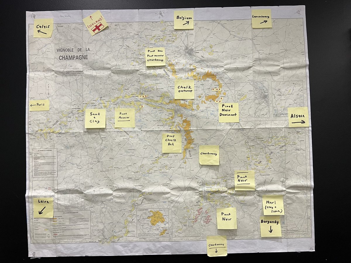 Mapping out #Champagne with Post-it notes