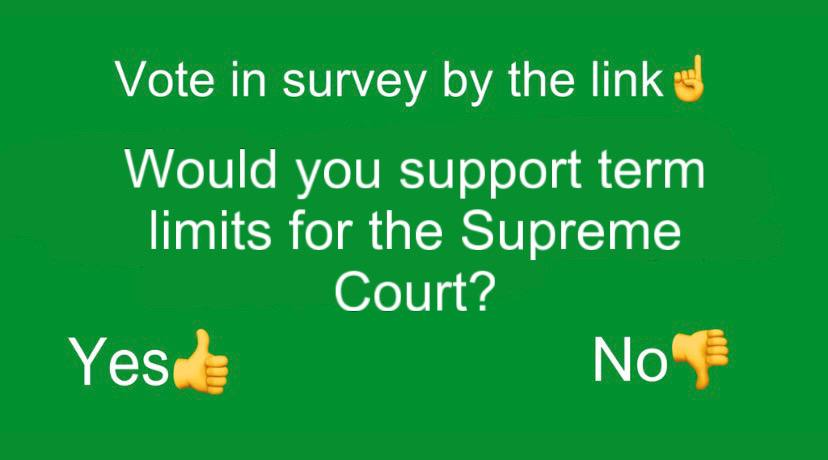 O_Statistics's tweet photo. Would you support term limits for the Supreme Court?

#USA #poll #polls #NEWS #SupremeCourt 
https://t.co/yGNH3IT1Tj https://t.co/7UHCAc4wYj
