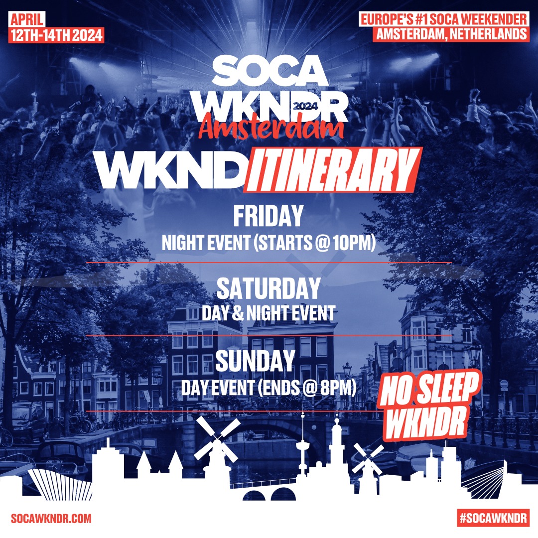 Have you seen our itinerary for Amsterdam?! Be sure to book your flights accordingly and start shopping for those fits! #nosleepwkndr #socawkndr #soca #amsterdam #april2024