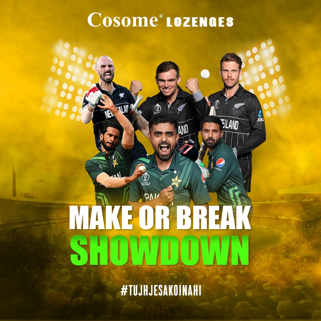 CosomeLozenges's tweet image. Cheer Louder for the Do or Die Showdown of Your Team! Our lozenges are here to keep your spirits high and your throat pain-free. Let&apos;s go, Team Pakistan!

#CosomeLozenges #PakvsNz  #TujhJesaKoiNahin #CWC23 #PakistanCricket #MenInGreen #DattkePakistani