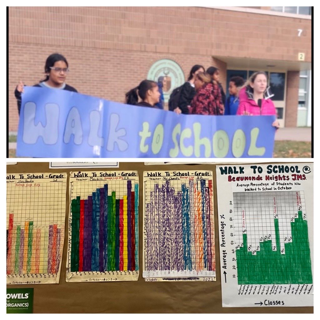 ⁦@BeaumondeBHJMS⁩ students joined Ontario Active School Travel @OntarioAST ⁦@EcoSchoolsTDSB⁩ ⁦@EcoSchoolsCAN⁩ to celebrate International Walk to School Month in October. @PrincipalBuall⁩ ⁦⁦@VP_SBorges⁩ ⁦ @Alisongsv⁩