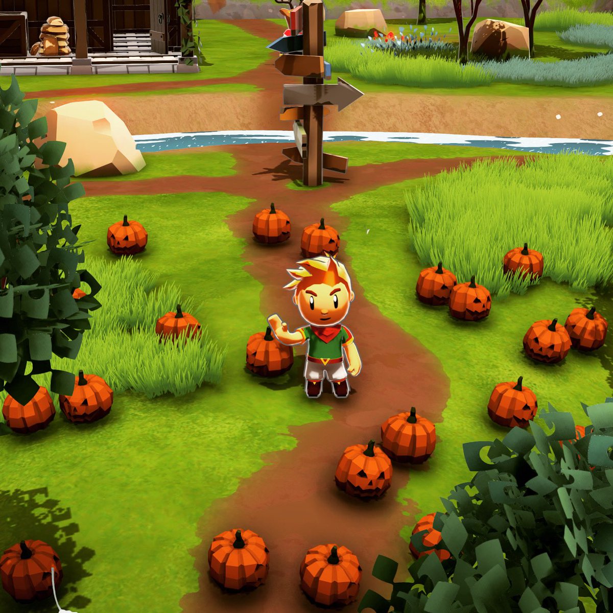 Sometimes I #gamedev and sometimes I just want to see what the game will look like with a bunch of #halloween pumpkins lying around #nightstones #indiedev photo cred: <a href="/c_spags/">Chris Spags</a>