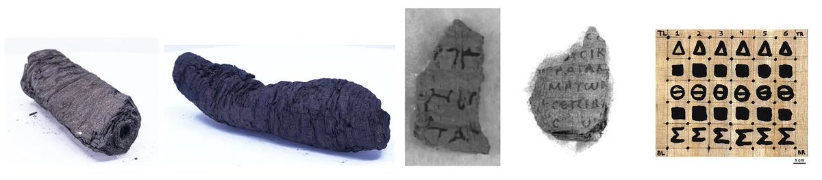 📜 New particle accelerator scans of Herculaneum Papyri at insane resolutions. 2 scrolls, 2 fragments at 3.24/7.91µm voxel size, and incident energies of 53/70/88/105 keV. First volume: 4.1TB. 36 volumes total. ⚛️ We're gonna read these scrolls. 😌 scrollprize.substack.com/p/new-scans-of…