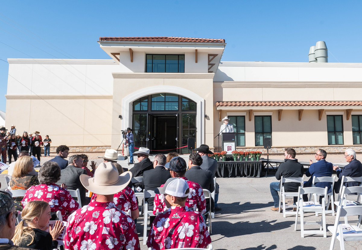 nmsu's tweet photo. This morning @nmsu_aces celebrated the completion of the Food Science, Security and Safety Center and the Animal Nutrition and Feed Manufacturing Facility with a ribbon-cutting ceremony. The center will serve as an international hub for food safety and security. https://t.co/bbakIwK3WC
