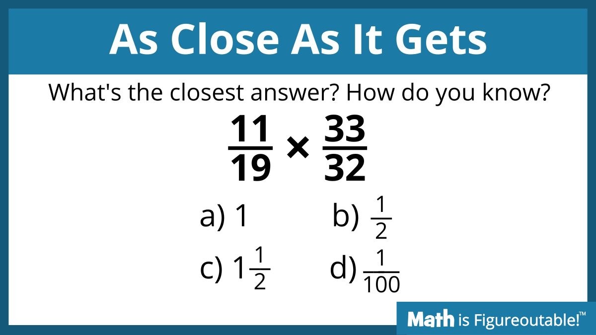 pwharris's tweet image. A routine to promote sense making is As Close As It Gets, where you don&apos;t have to solve the problem, just choose the answer that is the closest.

How will your students answer?

#MTBoS #ITeachMath #MathIsFigureOutAble #Elemmathchat #MSmathchat