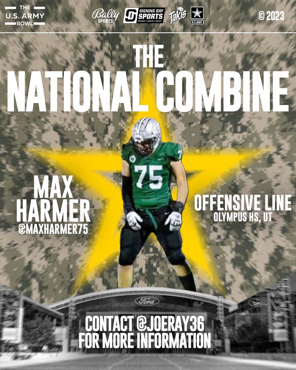 USArmyBowl's tweet photo. Be on the look out for @MaxHarmer75 at #TheNationalCombine2023 ‼️ https://t.co/Qyveji71F1