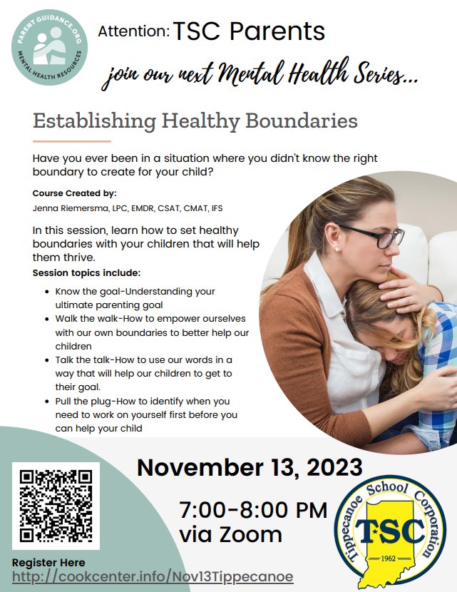 #TSCSchools parents, please join us for this free webinar geared for parents on Nov 13. Register at ParentGuidance.org. Even if you can’t join live, registering allows you to access the recording later.  Available in both English and Spanish.