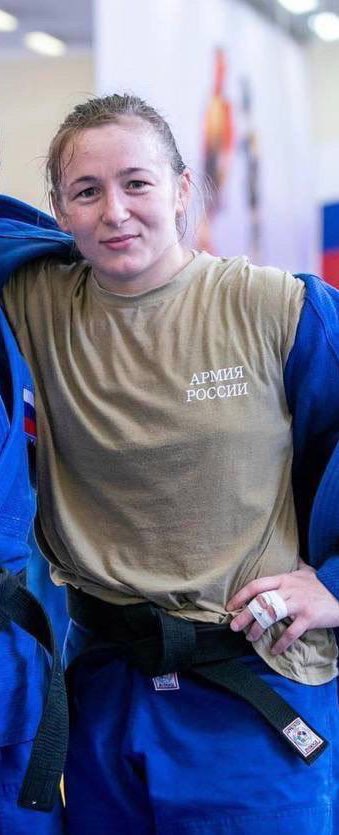 heraskevych's tweet photo. Madness.

Daria Kurbonmamadova from ruzzia today participated at the Judoka European Championships in France.

And here in the photo, Daria is standing in a T-shirt with the inscription "Army of russia"🤮

Terrorists shouldn’t have a place in the international sports. https://t.co/98ejTK3gAK
