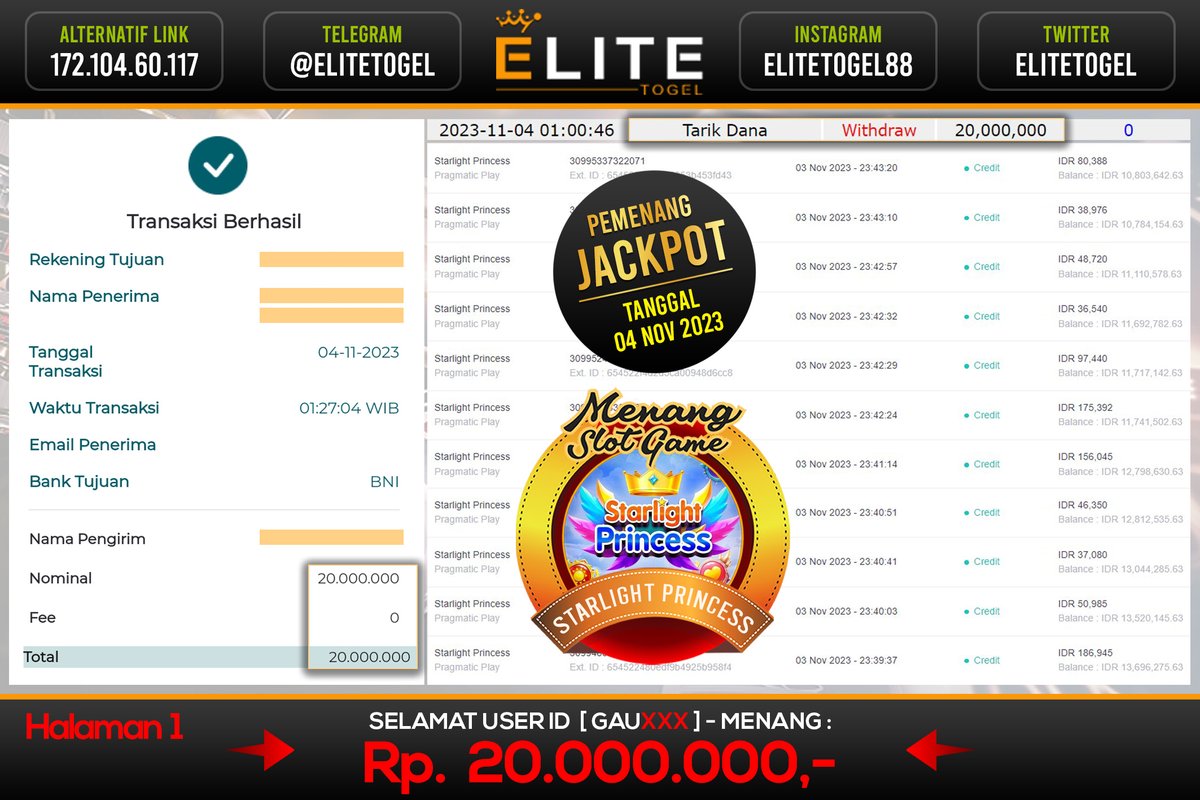 EliteTogel's tweet photo. PRECIOUS ELITE !!

Kami Ucapkan Congrats Teruntuk Member Setia User Id : GAUxxx
Telah Memenangkan 20 JUTA Pada Permainan SLOT Pada Tanggal 04 November 2023

Segera Ikuti kami untuk mendapatkan informasi menarik lebih lanjut! https://t.co/wWYQU4hYt2