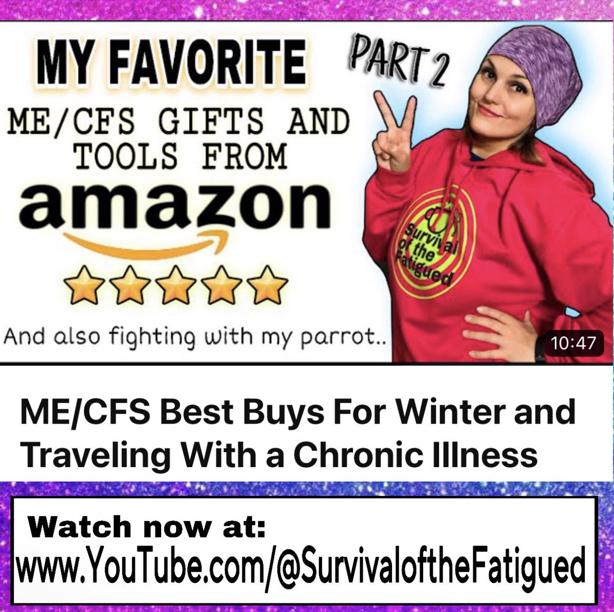 FatigueTheory's tweet photo. Watch here: https://t.co/UYYIVcGL7a
In this video I give the Amazon products that I find are the most helpful with my #chronicillnesses, especially during winter and travel.
You get to also take a peek at my angry parrot child, Biki, acting up for attention.π
#PRODUCTSFORCFS https://t.co/3rkSHvufJF