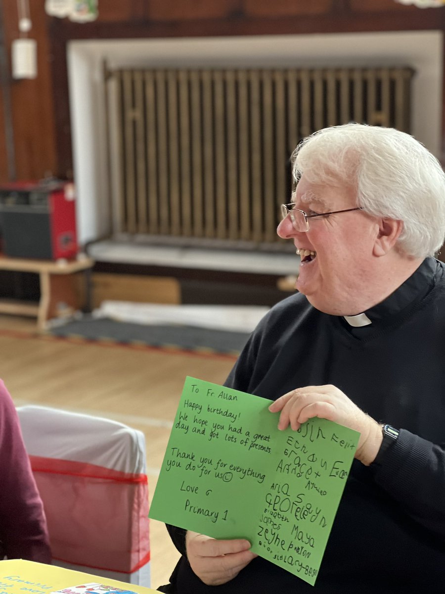 StCharlesGla's tweet photo. We celebrated our #PatronSaint’s Feast Day a day early with #FirstFriday Mass. We then continued the celebrations with our #FaithCommittee who threw a birthday tea for Fr Allan who celebrated his 60th Birthday last week.  #CommunityOfFaith #StCharlesBorromeo @ArchdiocGlasgow https://t.co/QMnvozd4XL