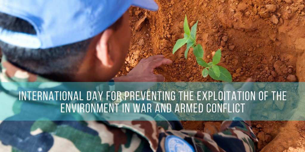 The preservation of natural resources that sustain livelihoods play a key role in achieving lasting peace. Monday is the Int’l Day for Preventing the Exploitation of the Environment in War and Armed Conflict. un.org/en/observances… #EnvConflictDay
