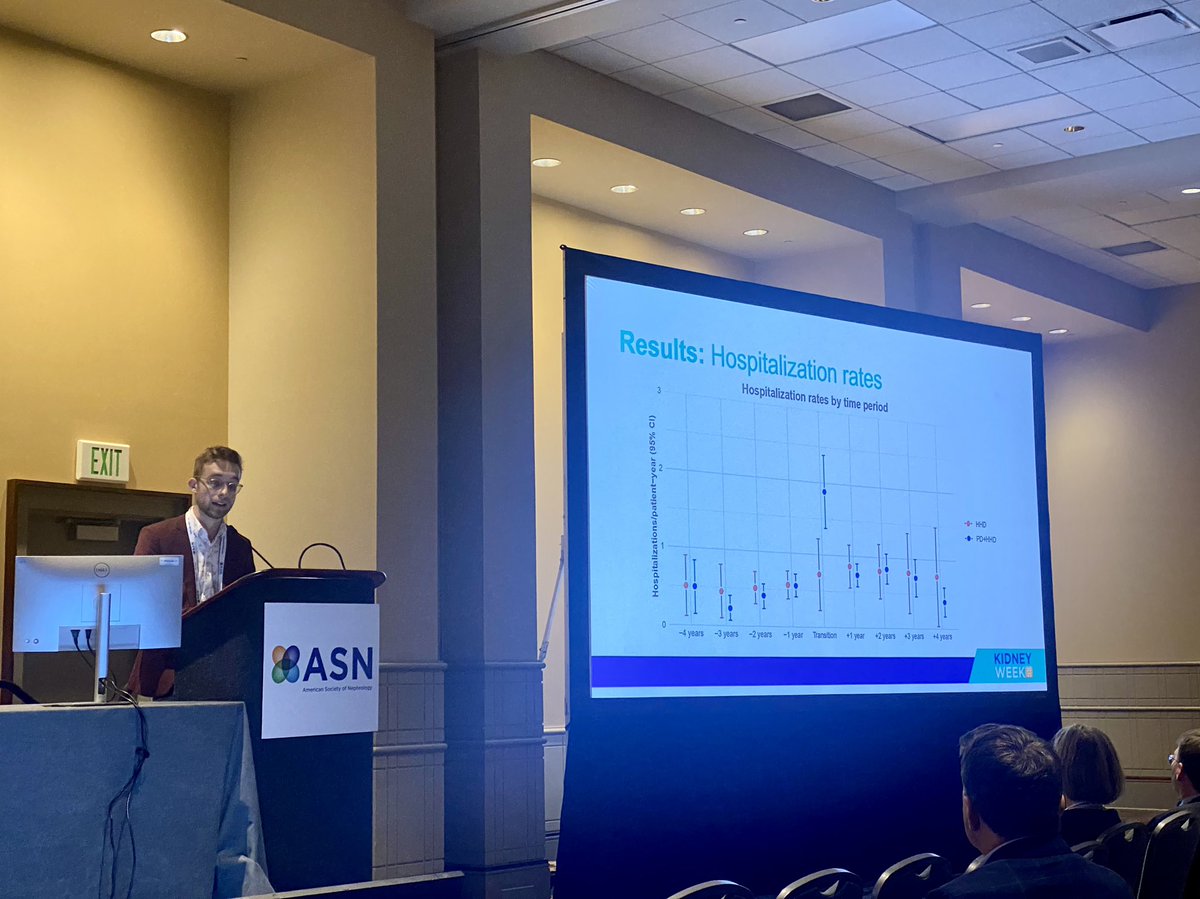 Amazing oral presentation by Louis-Charles Desbiens highlighting risks and patterns of hospitalization in the Integrated home dialysis model in Canada #kidneyWk #homedialysis @med_umontreal
