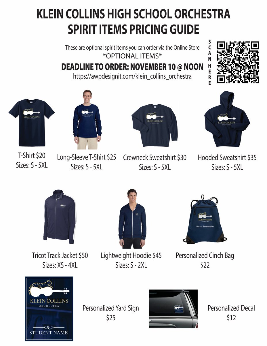 Don’t forget to order your orchestra swag! awpdesignit.com/klein_collins_…