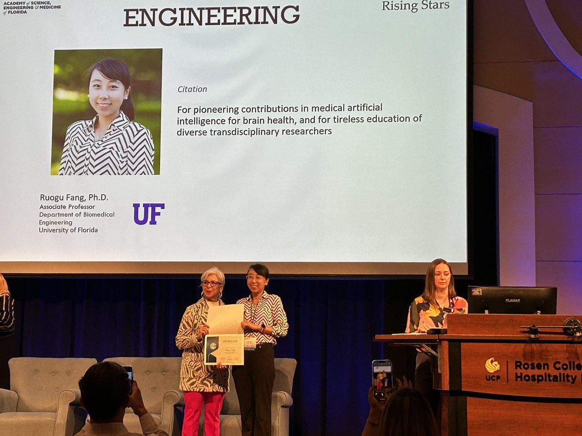 Congrats to <a href="/UFBME/">UF BME</a> faculty members, Drs. Parisa Rashidi and Ruogu Fang, in being selected as “Rising Stars” in Engineering from the Academy of Science, Engineering, and Medicine of Florida (ASEMFL). @asemflorida #asemfl2023 <a href="/Parisa__Rashidi/">Parisa Rashidi</a> <a href="/RuoguFang/">Ruogu Fang</a>