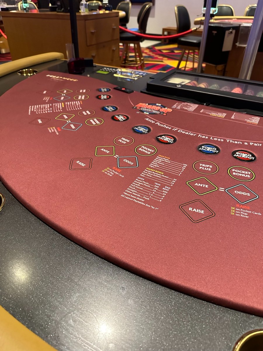 HollywoodSTL's tweet photo. Get in on the action! 🎲 Our new table games Progressive, Heads Up Hold'em, is heating up with a massive $300k jackpot waiting to be won. 💰
#HeadsUpHoldem https://t.co/maT4DRD9gS