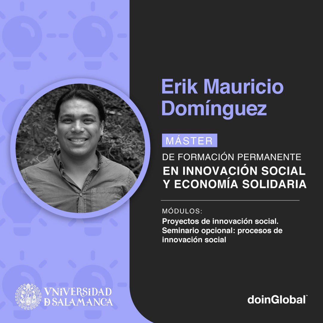eMauroD's tweet photo. Me enorgullece formar parte del cuerpo docente de una nueva edición del Máster de Formación Permanente en Innovación Social y Economía Solidaria, un programa de prestigio internacional dictado y certificado por la @usal junto a @doinGlobal. Detalles aquí: https://t.co/BZrxFlijLo https://t.co/UFcExnhdLn