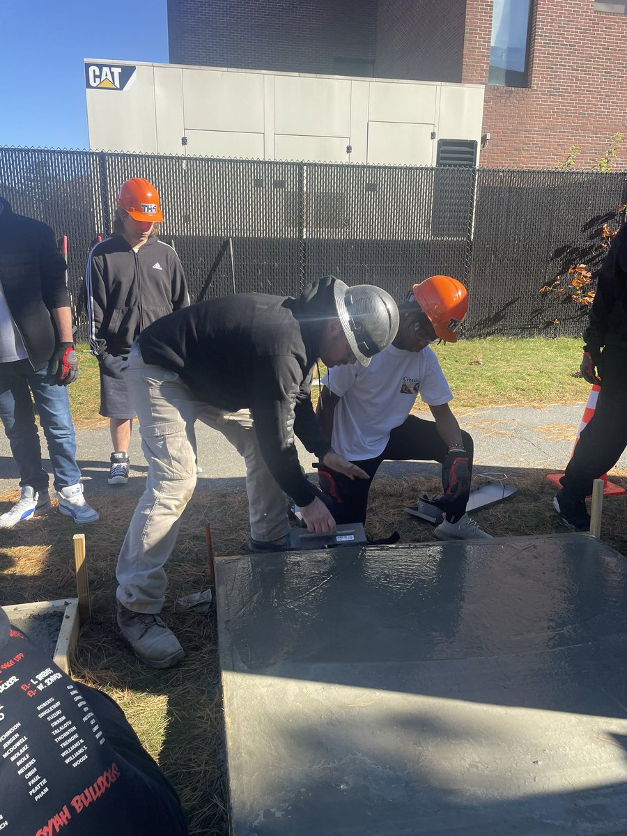 darlahartung's tweet photo. Our new CCL program is going strong! Check it out🙌 Mr. Turgeon demonstrating how to properly level concrete #CTECCL @Taunton_Schools @tauntonhstigers https://t.co/j3oDlrPKTf
