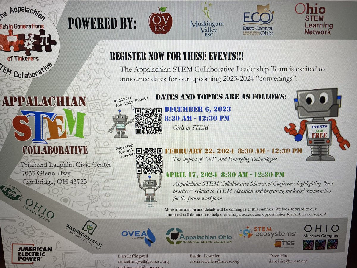 Don’t miss the December 6 @AppSTEMCollab being held at @WSCC_Marietta as we partner with @BeingAGirlROX and @girlsmoonshot to learn how we can better engage girls in STEM. @ecoesc @mvesc @OhioValleyESC @TIESTeach @OSLN @STEMecosystems #Together Register 👇