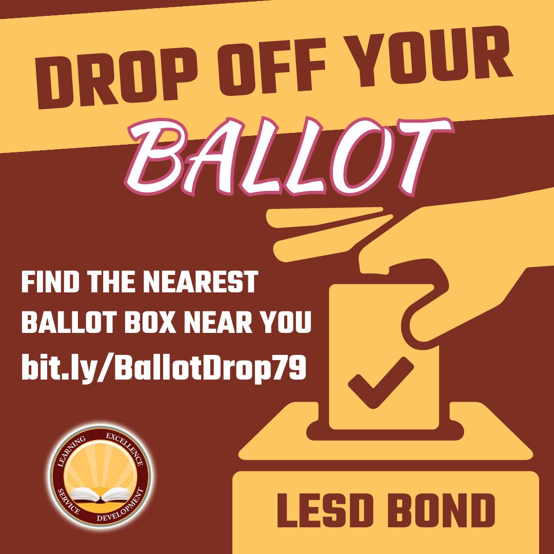 If you missed the October 31, 2023 deadline to mail-in your ballot, don't worry, it's not too late to still get your VOTE COUNTED! Go to bit.ly/BallotDrop79 to find the nearest ballot drop box and make your VOTE COUNT on November 7, 2023!