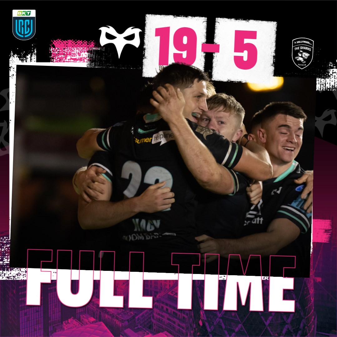 ospreys's tweet photo. Full Time: Ospreys 19 - 5 @SharksRugby
What a win in the first ever @URCOfficial London fixture ๐ฅ
#SwoopToTheStoop | #BKTURC | #OSPvSHA https://t.co/58iKmk8CfI