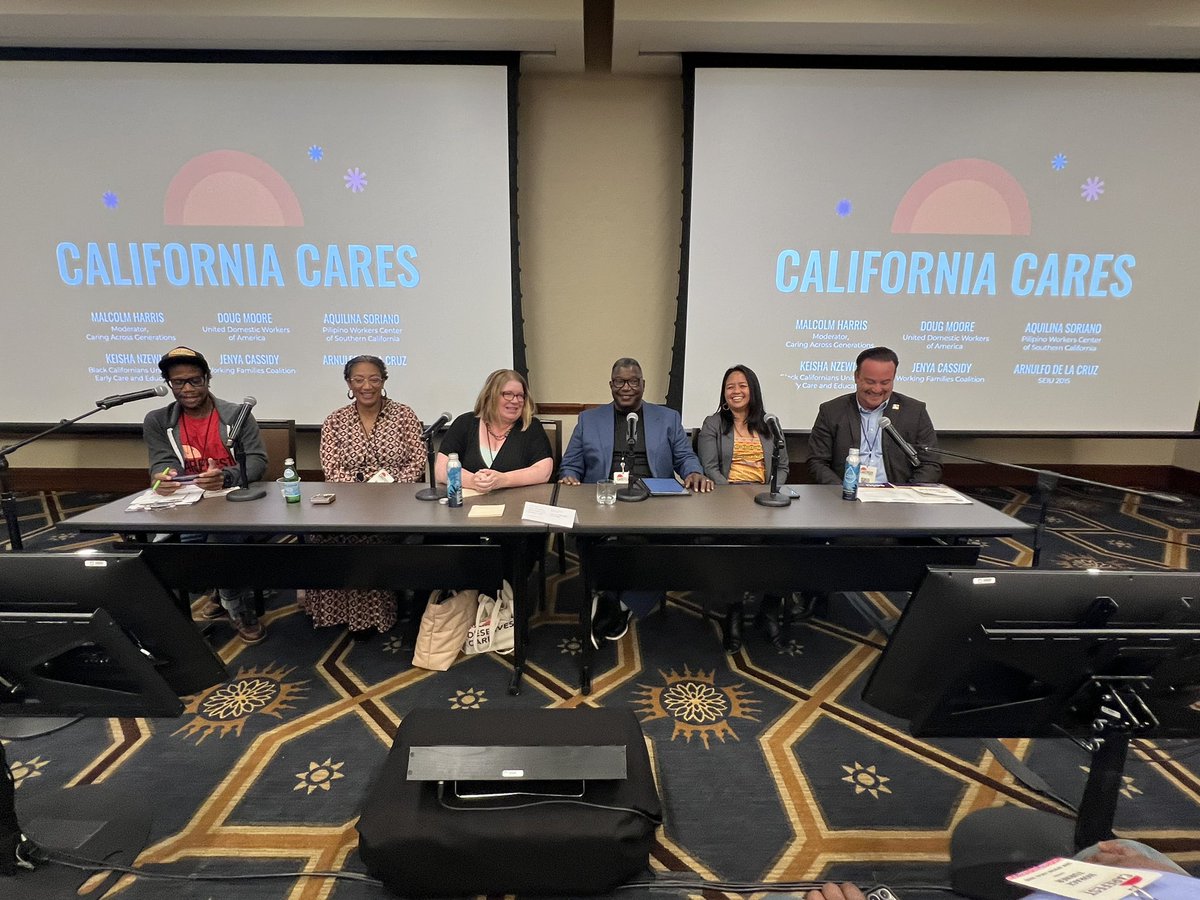 Executive Director @DMooreUDW is back for day 2 of #CareFest2023 sitting on a panel, California Cares, discussing the care agenda work being done throughout the state.