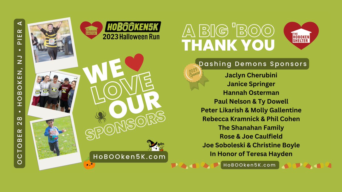 HoBOOken5K's tweet photo. We are incredibly grateful for the generous $1,000 contribution from our Dashing Demons sponsors. 🎃 Thanks to your support, The Hoboken Shelter can provide our Neighbors with warm meals and a safe space to sleep. Together, we can help end hunger and homelessness in Hoboken. https://t.co/jtm2iqYUXh