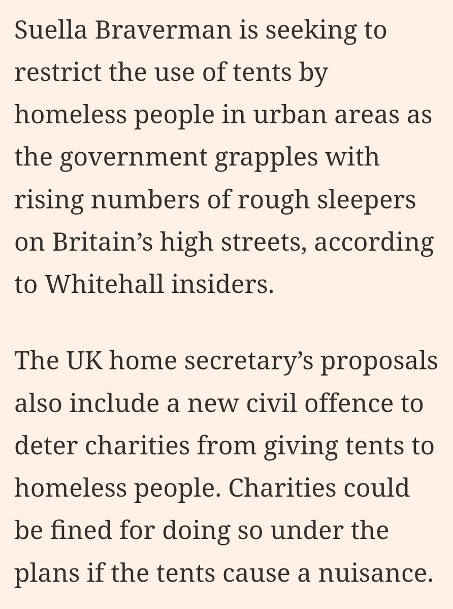 The Government - whose cruelty and incompetence has increased homelessness - now wants to criminalize it. on.ft.com/3QwFoyS