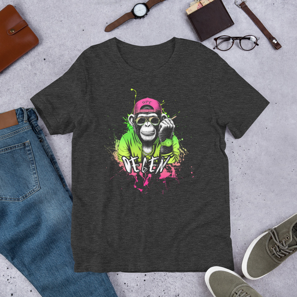 web3guy1111's tweet photo. Decked out in the coolest crypto gear, ready to go bananas in the crypto jungle 🍌
.
.
.
#CryptoMerch #Crypto #Monkey #Degen #monkeytshirt #Bitcoin #BitcoinMerch #APE #NFT #NFTMerch https://t.co/VPXG4kz330