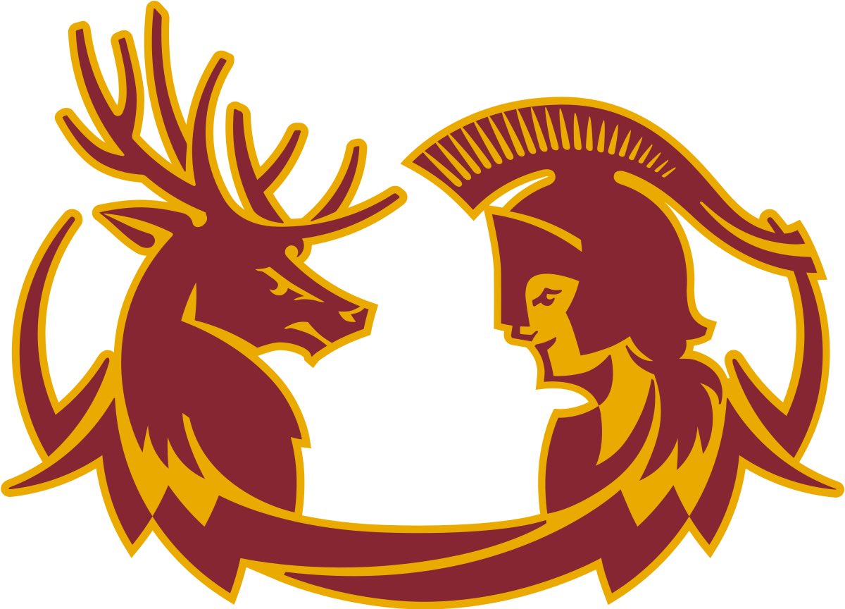 SickosCommittee's tweet photo. Their full logo is even better.  It’s three small colleges that have a combined athletics program - Claremont McKenna, Harvey Mudd, and Scripps. 

They are the Stags and Athenas. 

Just a glorious logo combo. https://t.co/gfcHjVYakK